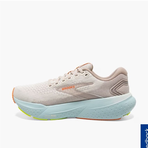 Brooks Women's Sneakers in Cream and Light Blue - Picture 4 of 14